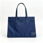 Tory Burch Ella | Navy blue waterproof fabric double handles spacious interior women's business travel handbag