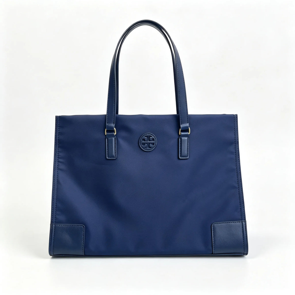 Tory Burch Ella | Navy blue waterproof fabric double handles spacious interior women's business travel handbag