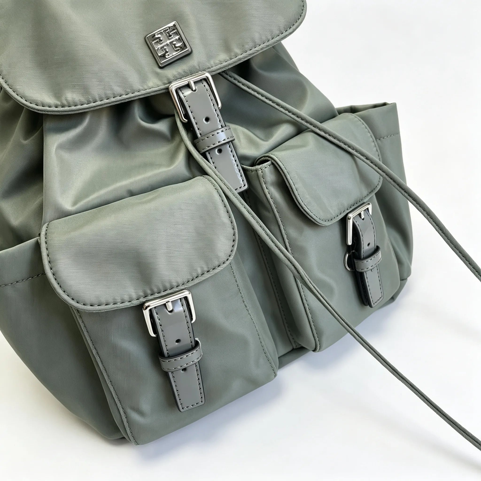 Tory Burch Virginia Sage Green and Adjustable Shoulder Strap Lightweight Travel/Commuter Bag