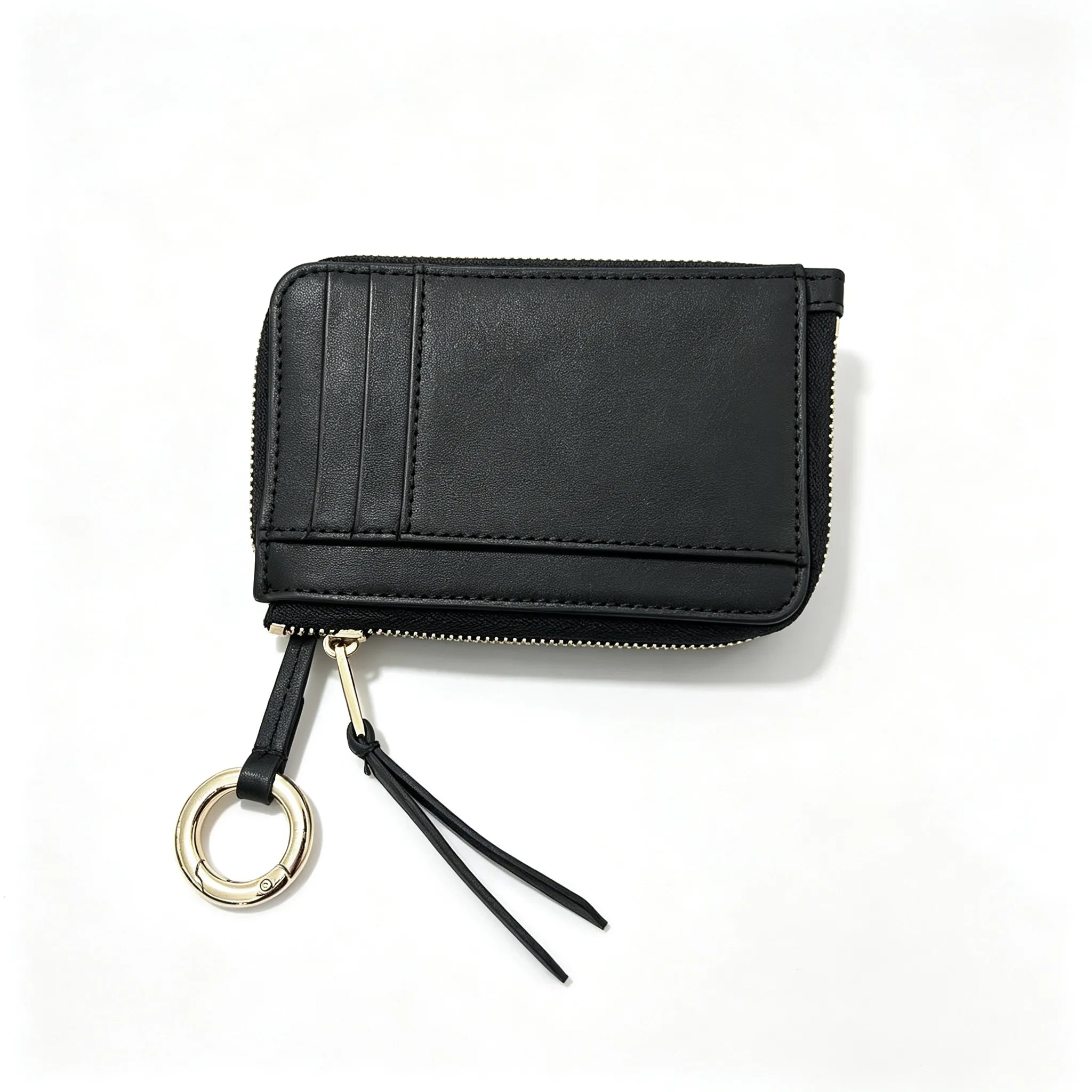 Tory Burch | Black embossed leather  multi-card slot design comes with a detachable wrist strap compact and portable  suitable for everyday use and travel