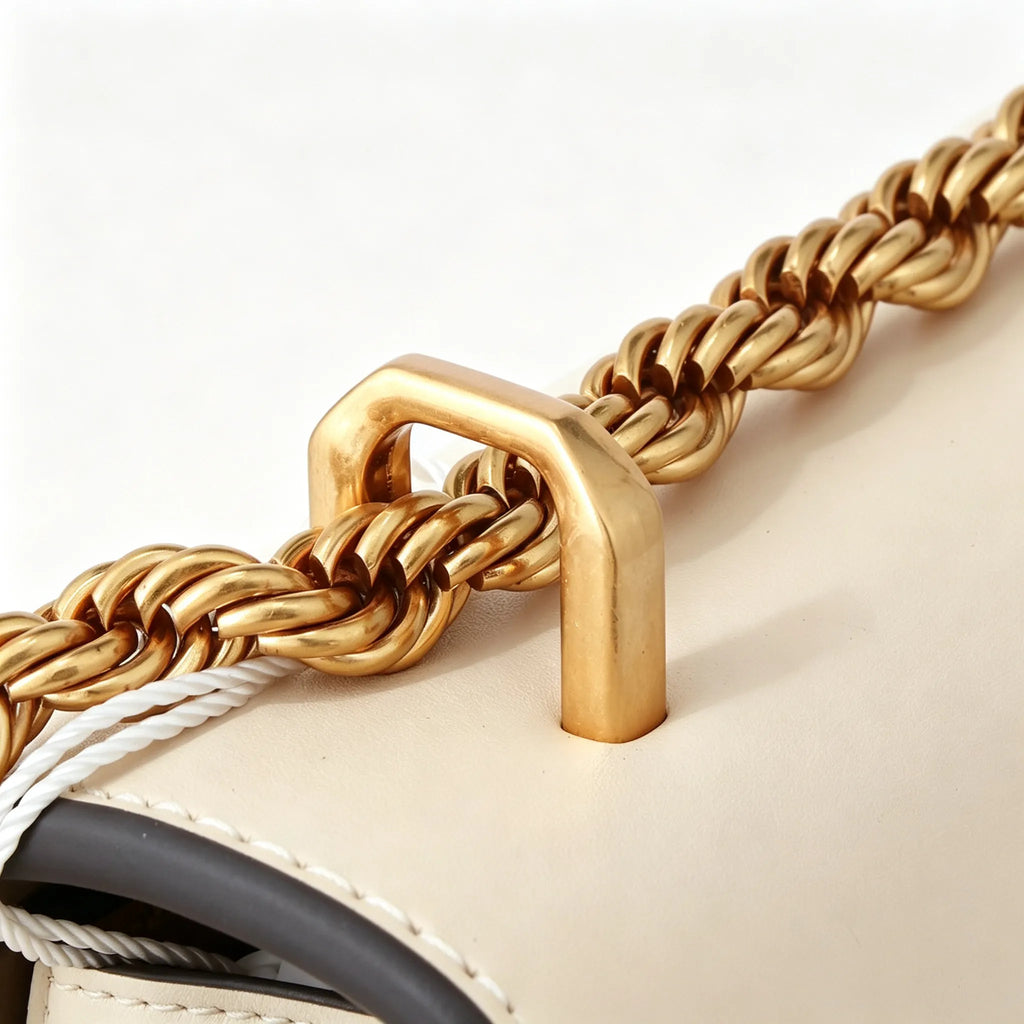 Tory Burch Eleanor off-white calfskin leather rope chain shoulder strap multi-angle carrying option for women