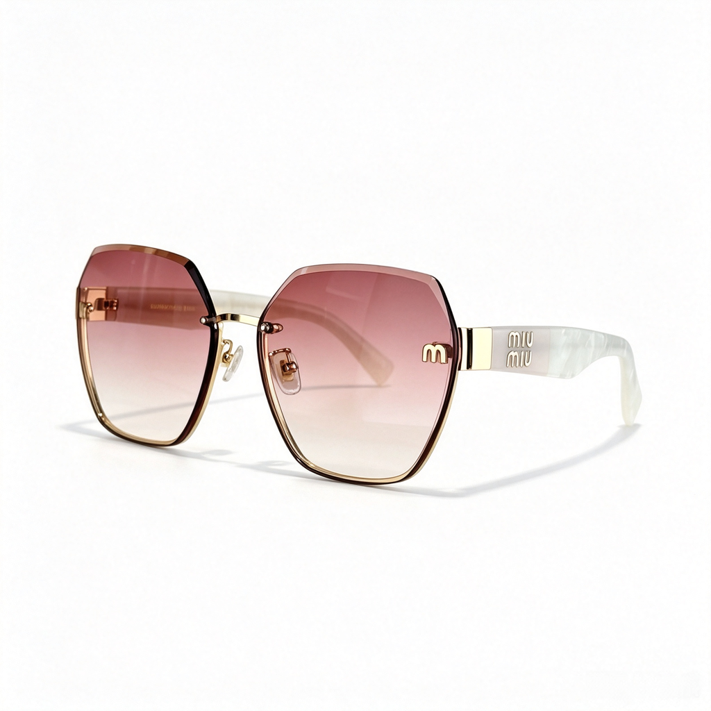 Miu Miu MU 62ZS Series Polygonal Metal Sunglasses