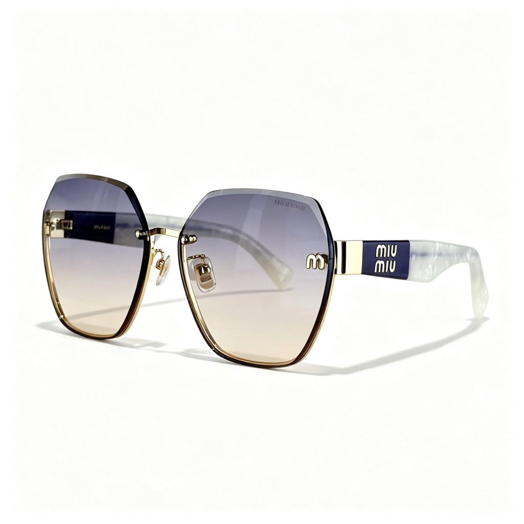 Miu Miu MU 62ZS Series Polygonal Metal Sunglasses