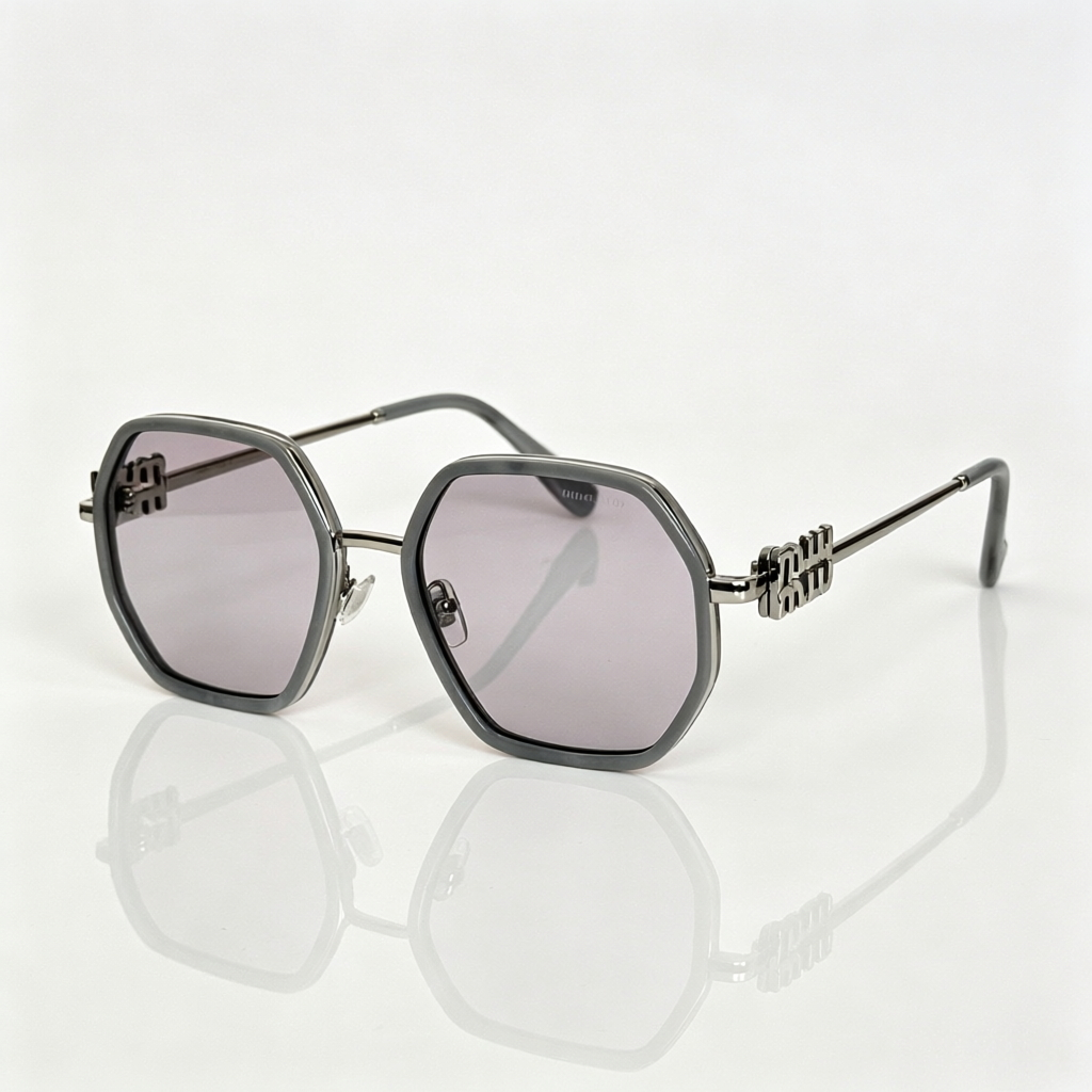 Miu Miu MU 778ZS Series Polygonal Metal Sunglasses