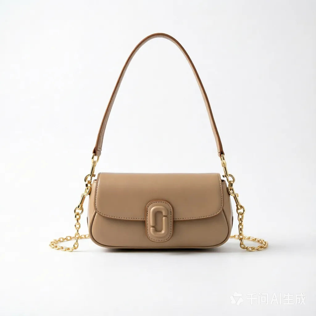 Marc Jacobs Clover in lavender | Smooth pebbled leather signature J-shaped buckle flap detachable chain shoulder strap women's designer mini crossbody bag