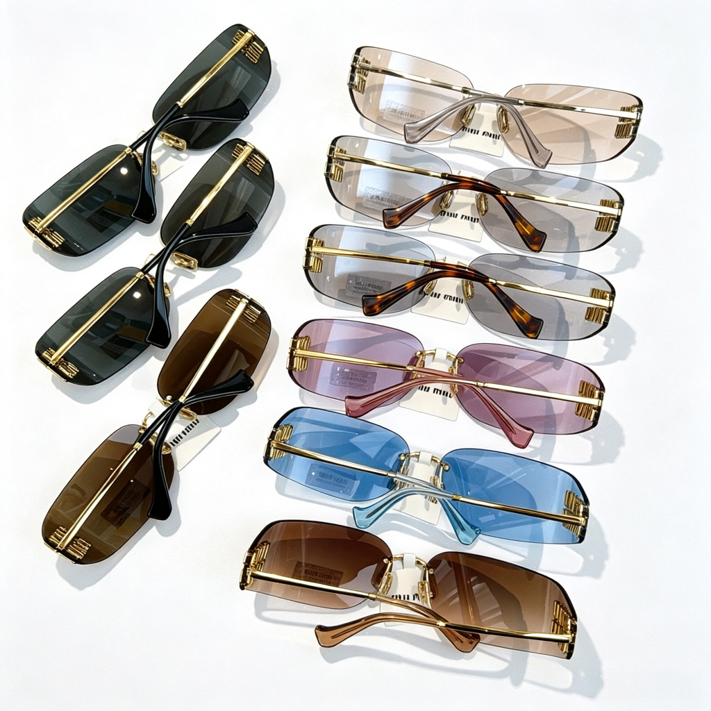Miu Miu SMU A51S series frameless curved sunglasses