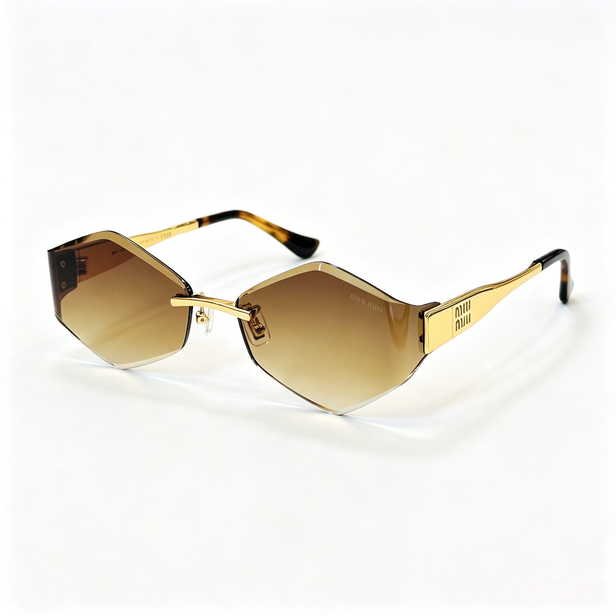 Miu Miu MU 140AV series frameless polygonal sunglasses