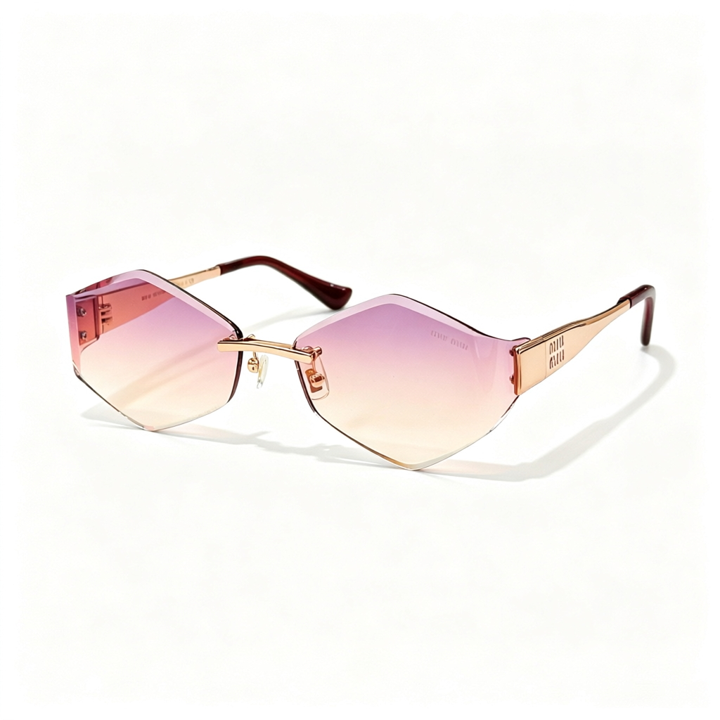 Miu Miu MU 140AV series frameless polygonal sunglasses