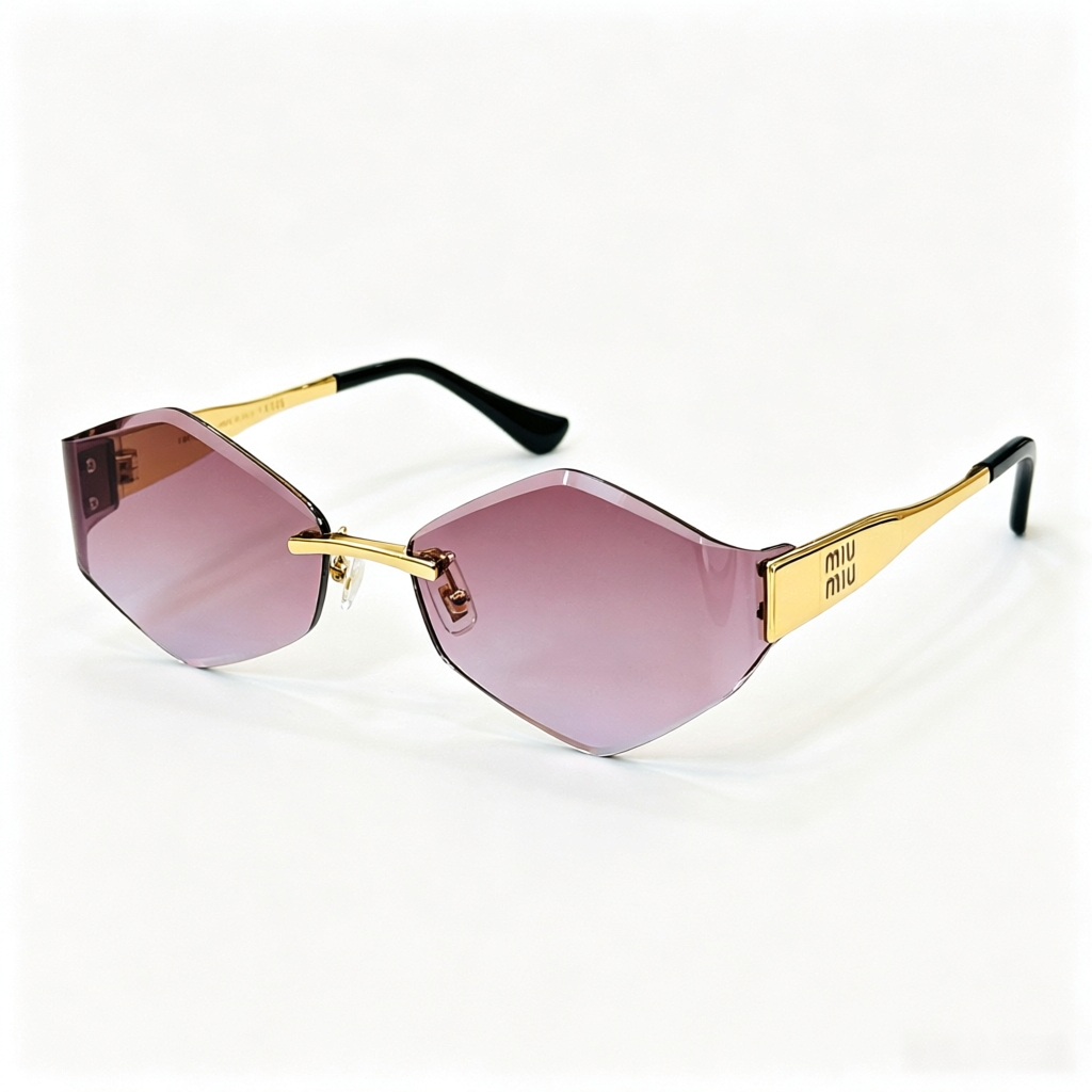 Miu Miu MU 140AV series frameless polygonal sunglasses